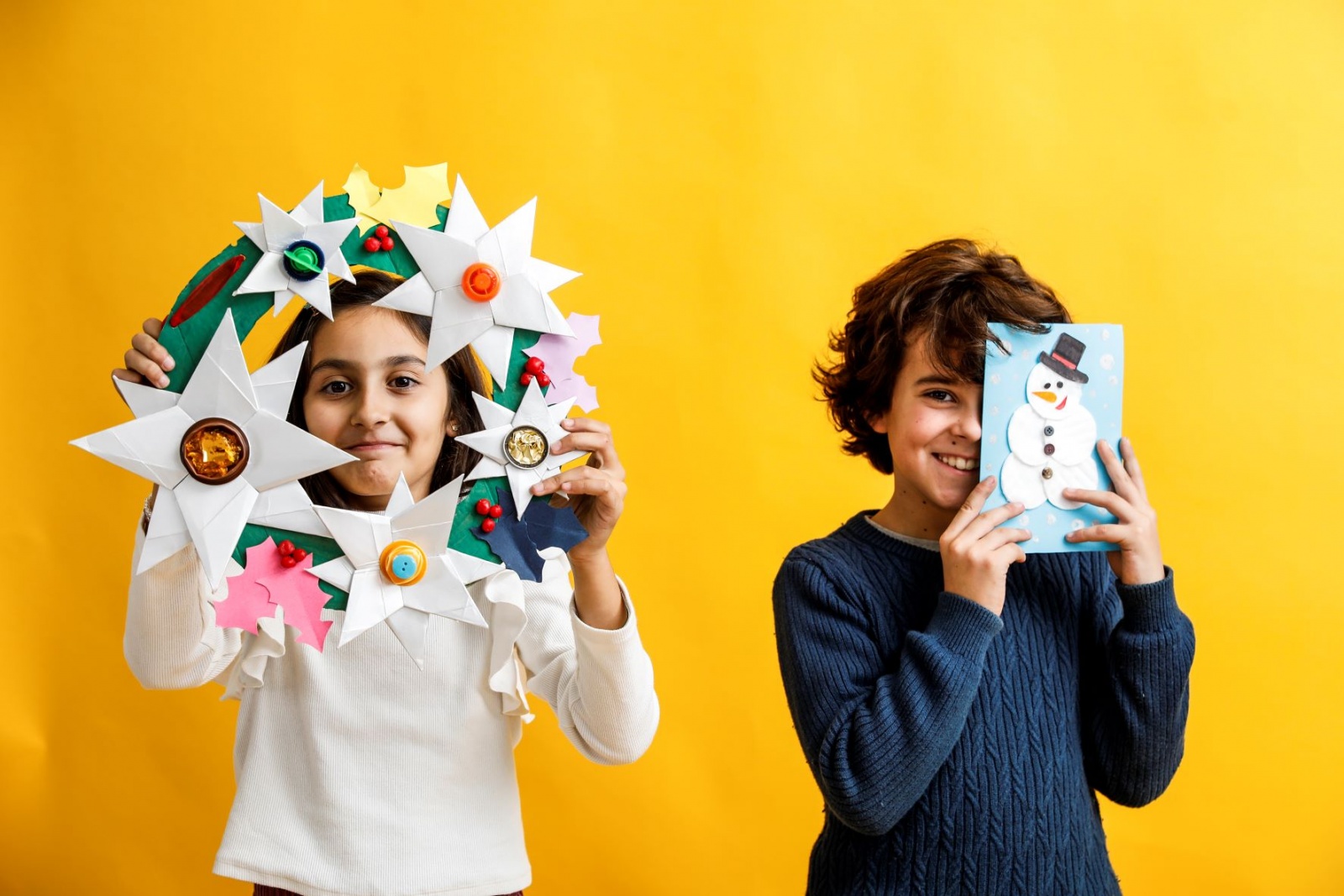 Visão Aprende a fazer uma grinalda e um postal de natal