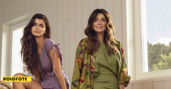 Maria e Kika Cerqueira Gomes juntas em produção fotográfica