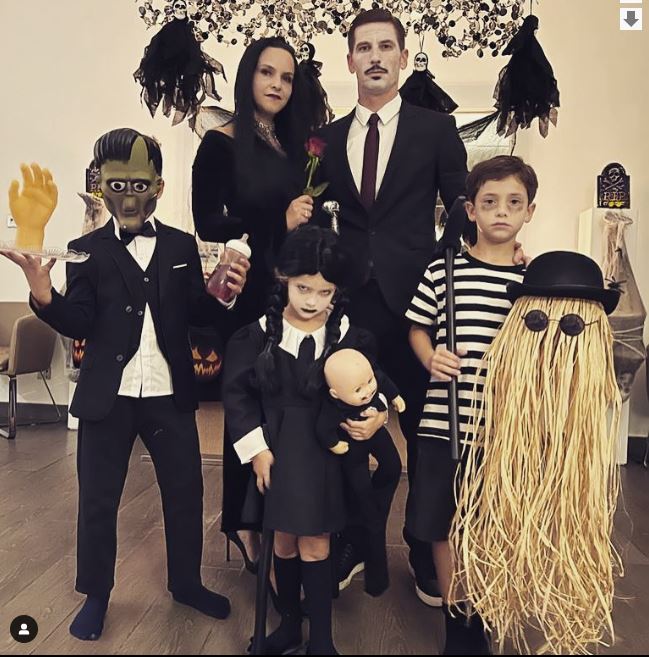 Adrien Silva e família Halloween
