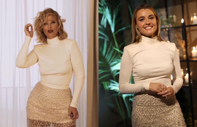 Cristina e Kelly com o mesmo vestido