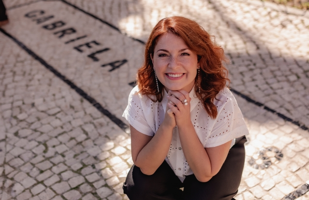 Gabriela Barros no Passeio da Fama da Praça da Alegria