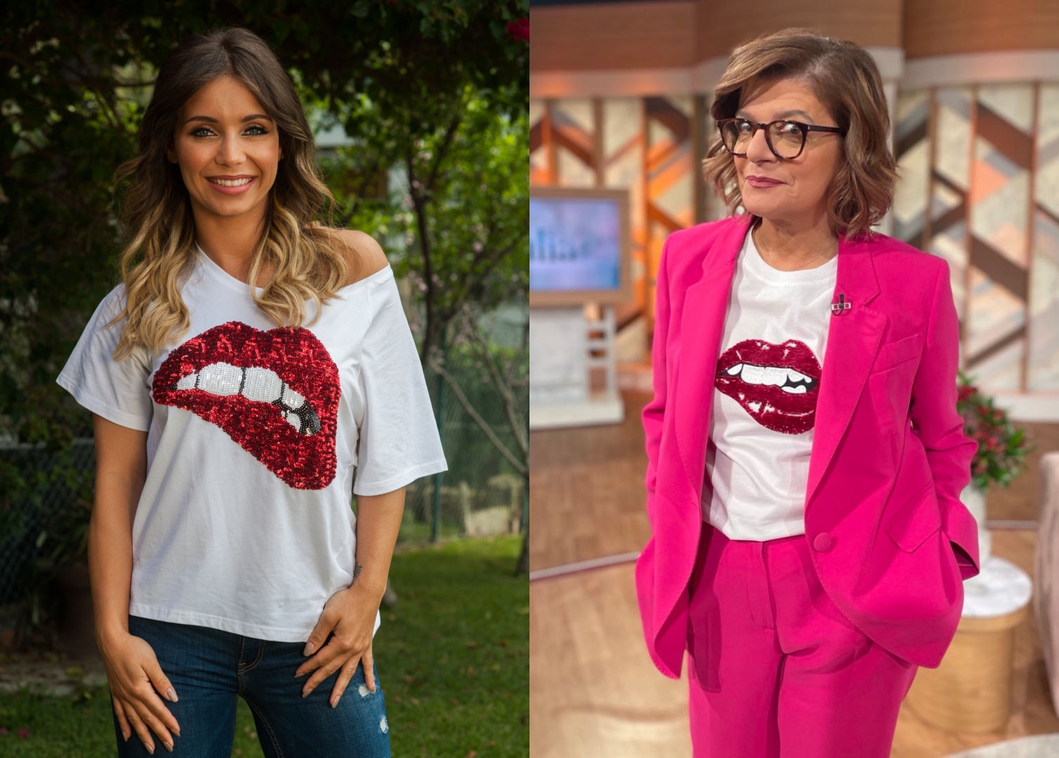 Luciana Abreu e Júlia Pinheiro apostam no mesmo estilo de T-Shirt