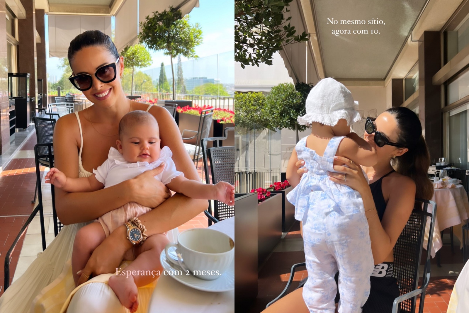 Catarina Gouveia compara fotografias da filha com 2 e 10 meses