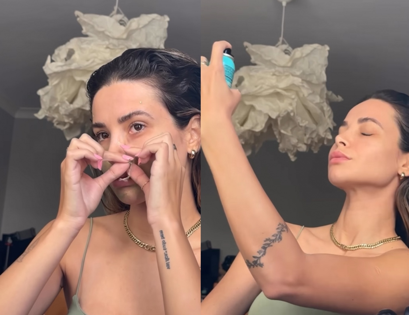 Bruna Gomes ensina a fazer sardas com spray para cabelo