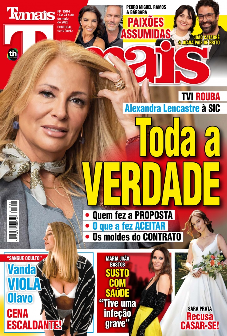 A transferência de canal da atriz Alexandra Lencastre está em destaque na atual edição da revista TvMais