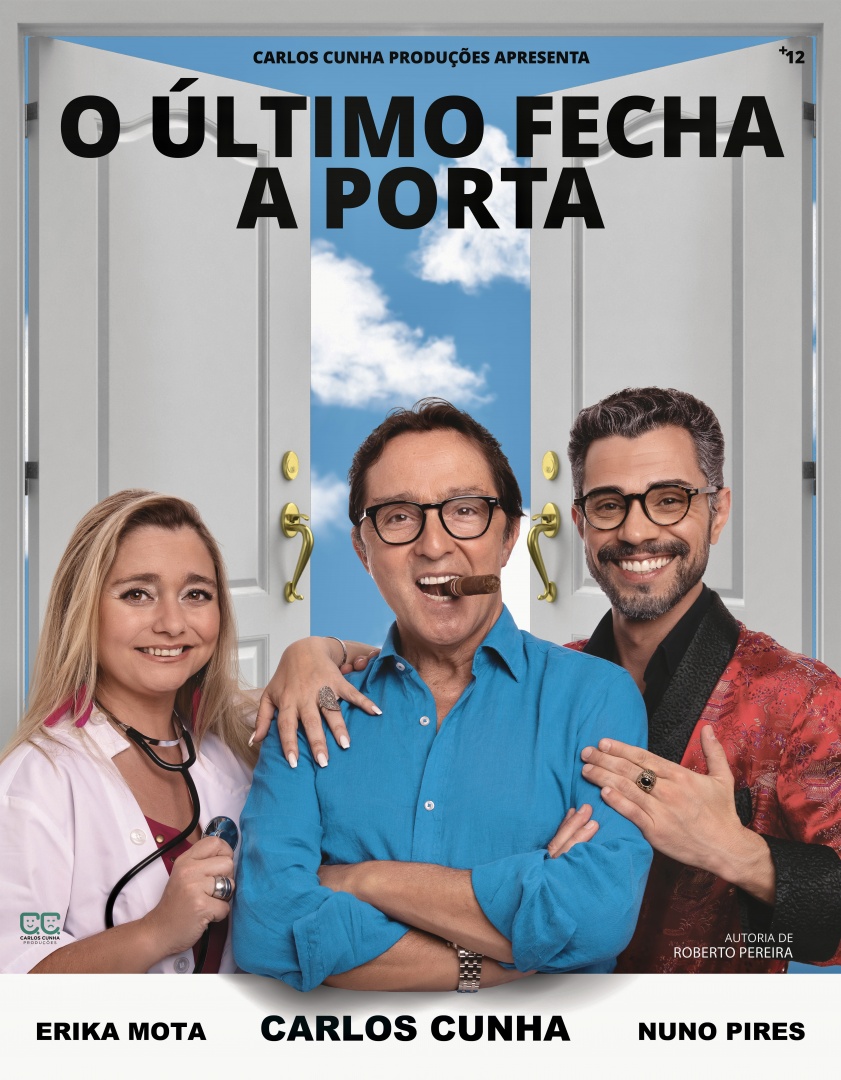 "O Último Fecha a Porta" com Carlos Cunha, Erika Mota e Nuno Pires continua em cena de norte a sul do País. Foto: Divulgação