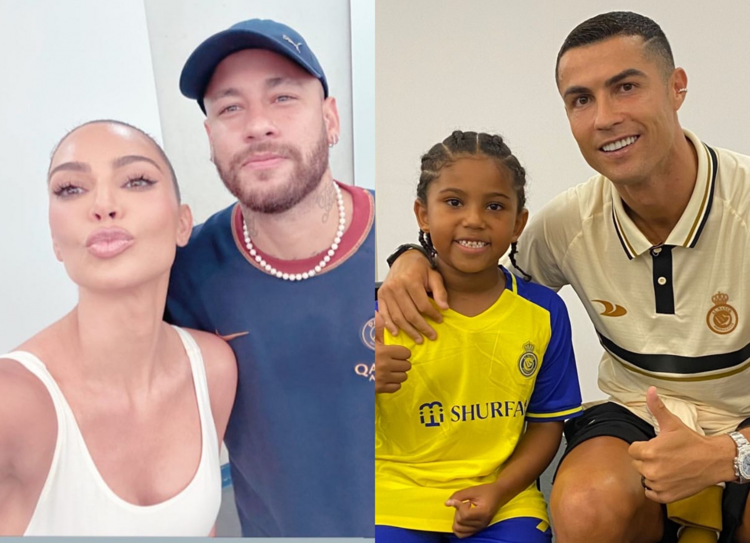 Filho de Kim Kardashian diverte-se com Cristiano Ronaldo e Neymar