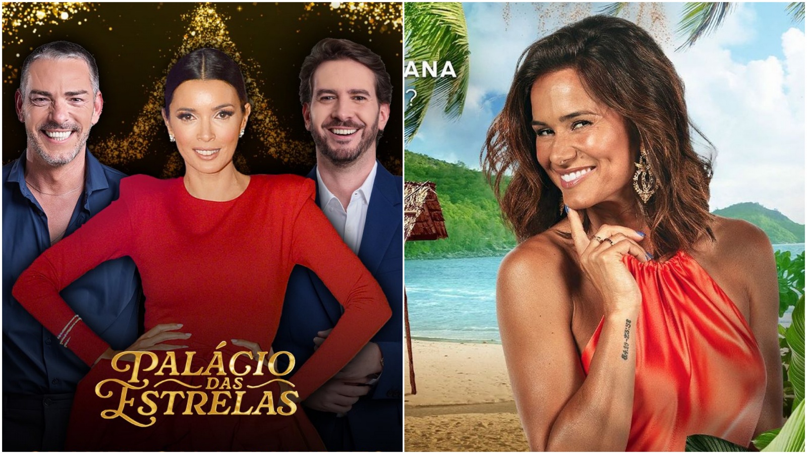 "Palácio das Estrelas" na TVI, e "Casados no Paraíso" na SIC Cláudio Ramos, Maria Cerqueira Gomes, Idevor Mendonça e Cláudia Vieira