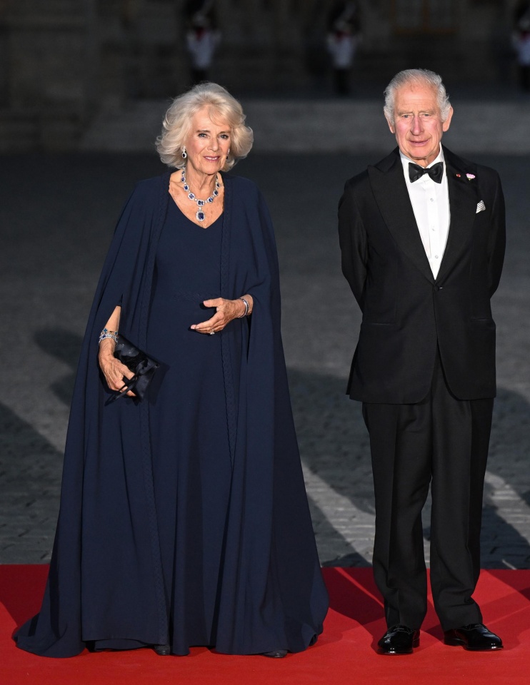 Rainha Camilla surpreende num vestido Dior no jantar de gala em Paris