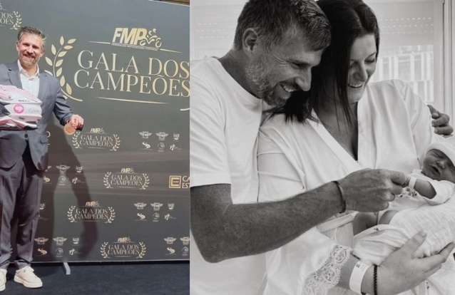 Pedro Bianchi Prata recebe prémio e dedica-o ao filho e à companheira, Maria Botelho Moniz