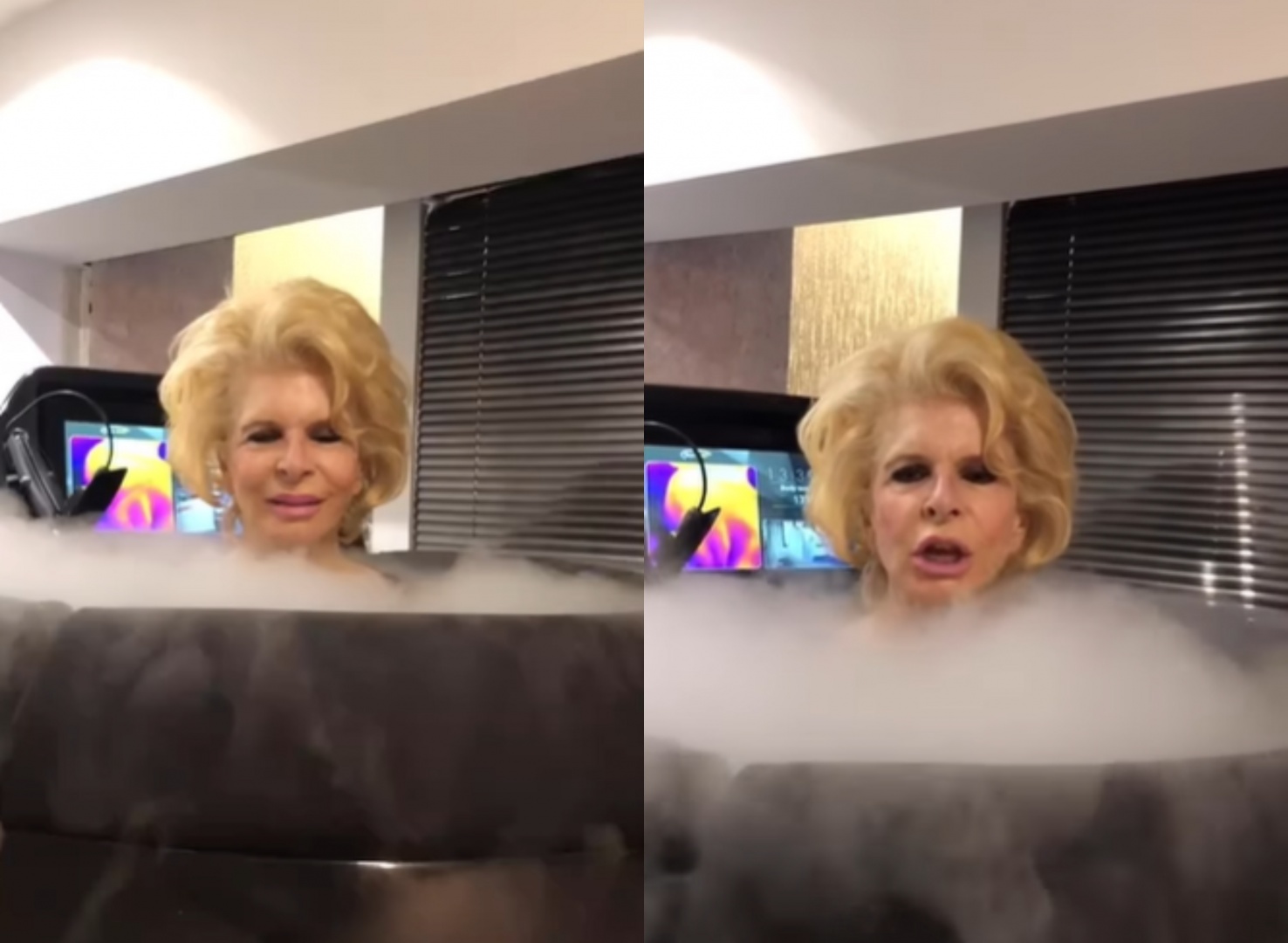 Lili Caneças estreia-se na criosauna - a sauna gelada!
