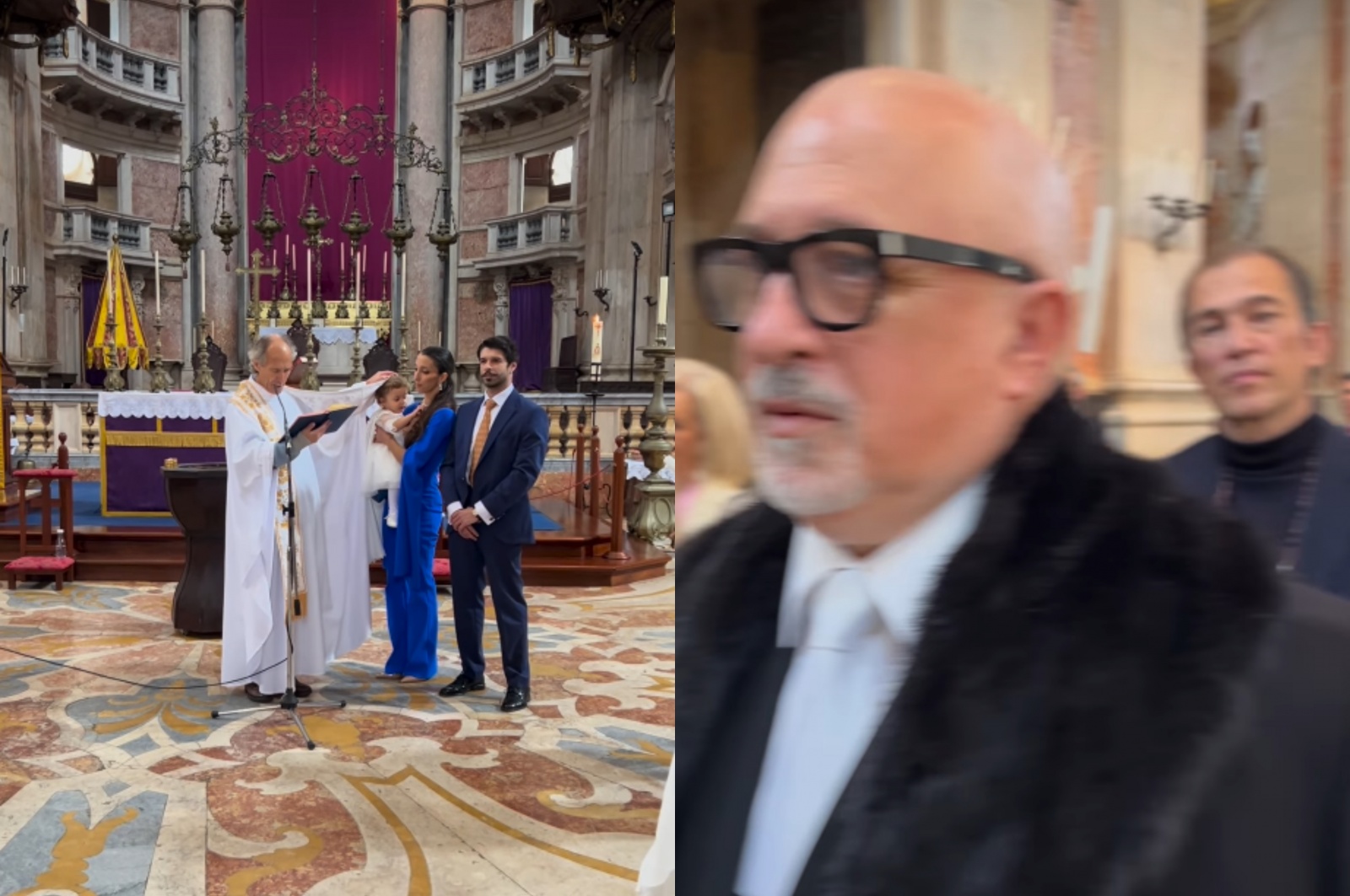 Vídeo do batizado da neta de José Castelo Branco causa confusão: "Olha o Goucha!"