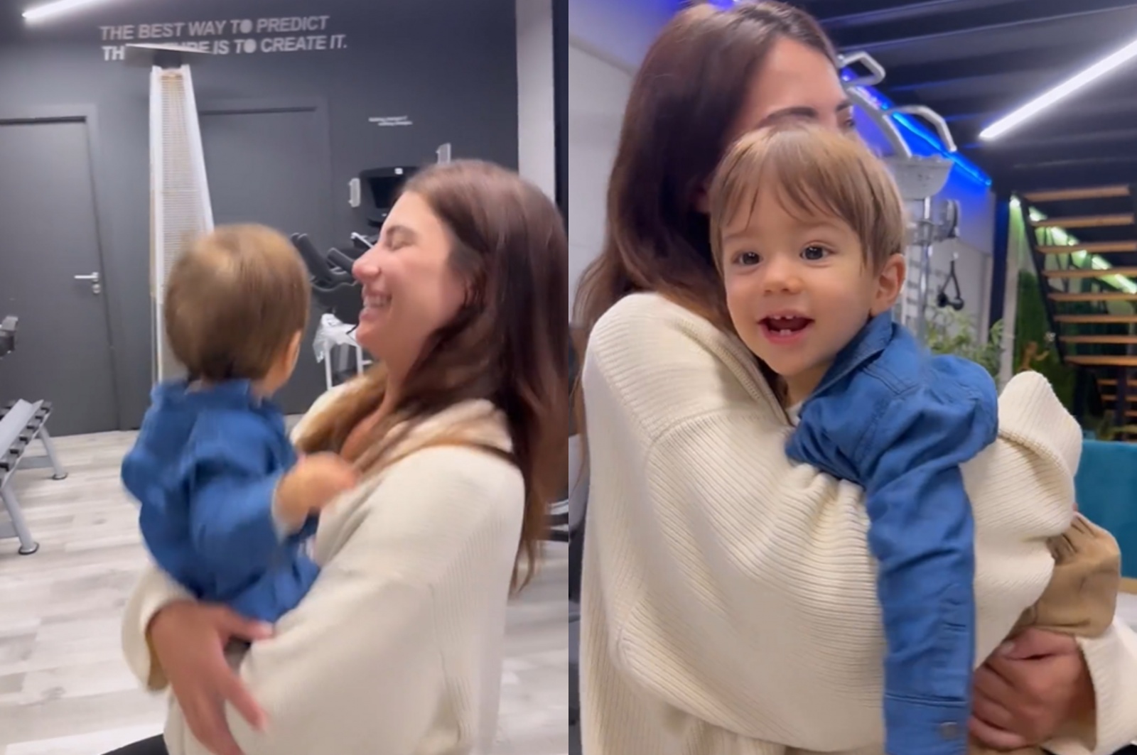 O reencontro de Carolina Carvalho com o filho depois de uma viagem ao Brasil 