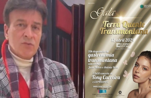 Tony Carreira promove concerto e evento gastronómico a favor da Associação Sara Carreira