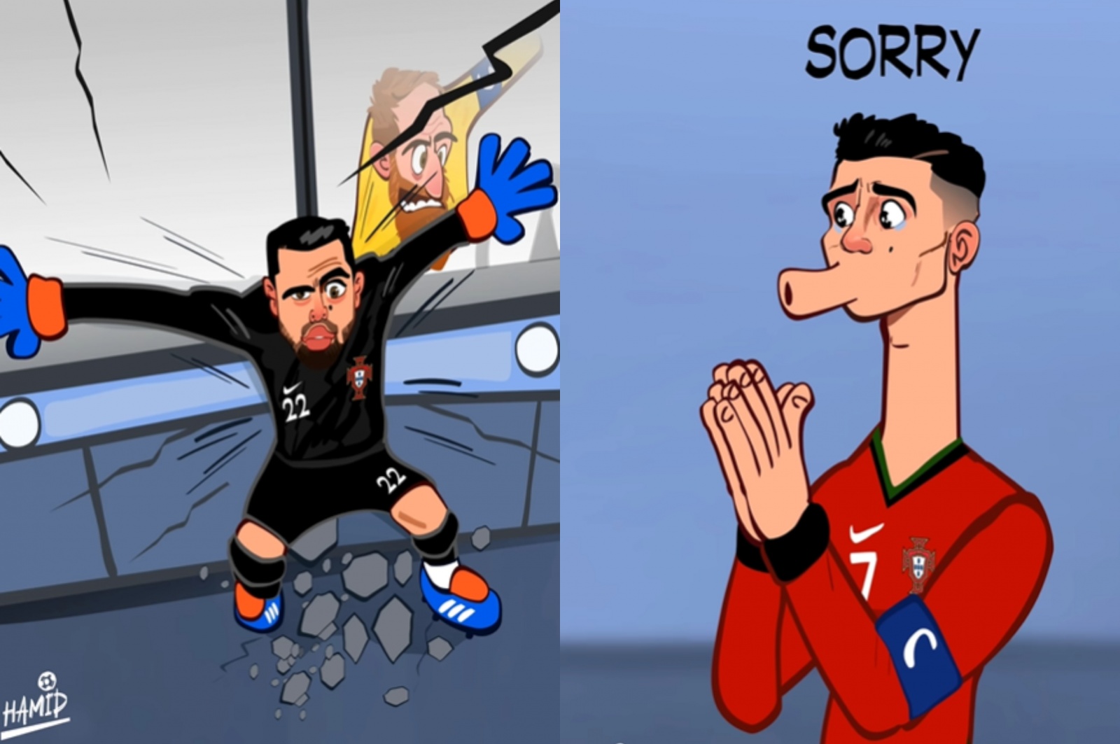 Cartunista iraniano cria animação sobre a vitória de Portugal contra a Eslovênia e vídeo torna-se viral