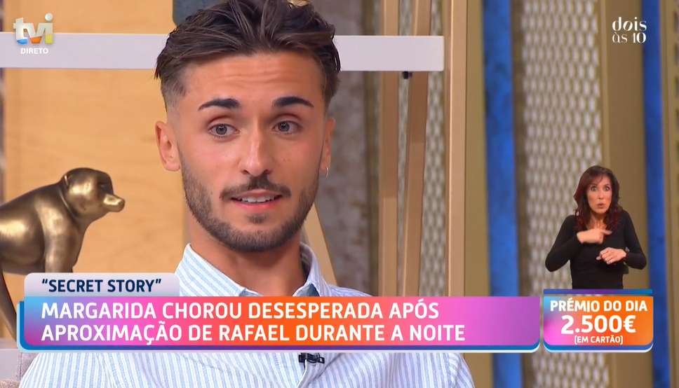 Rafael esclarece noite polémica com Margarida em "Secret Story"