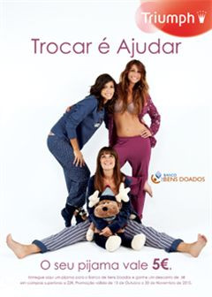 Helena Coelho, Isabel Figueira e Andreia Rodrigues de pijama