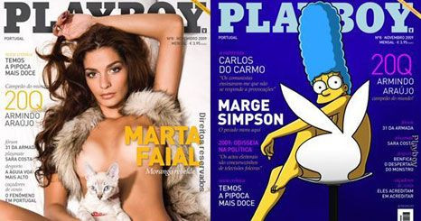 Marta Faial partilha capa da Playboy com Marge Simpson