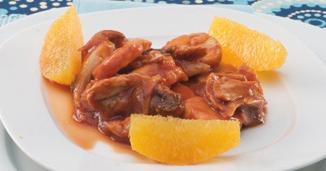 Frango frio com laranja e vinho da Madeira