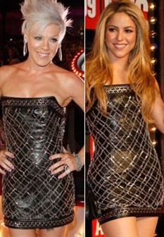 Desastre de moda: Pink e Shakira vestidas de igual!