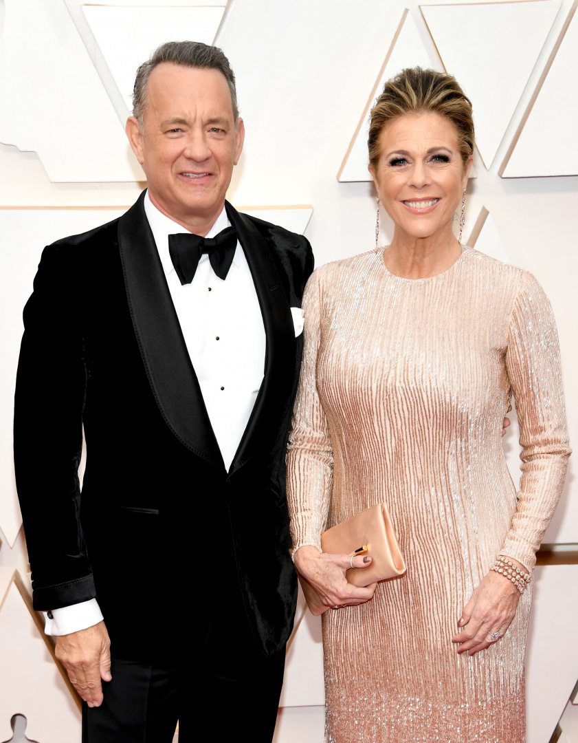 HOLLYWOOD, CALIFORNIA - FEBRUARY 09: (L-R) Tom Hanks and Rita Wilson attend the 92nd Annual Academy Awards at Hollywood and Highland on February 09, 2020 in Hollywood, California. (Photo by Kevin Mazur/Getty Images)