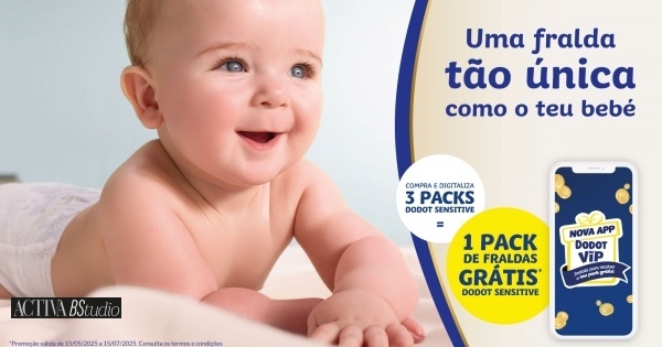 Fraldas grátis? É possível, e, com a Dodot, mais fácil do que se imagina