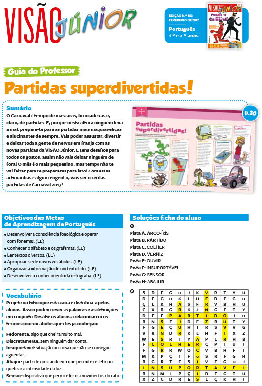 Ficha de Português para o 1.º ciclo 1