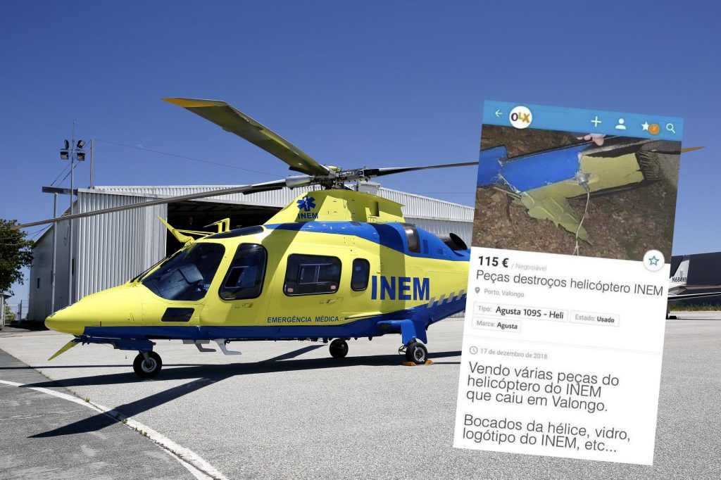 Anúncio de venda de peças do helicóptero do INEM é falso