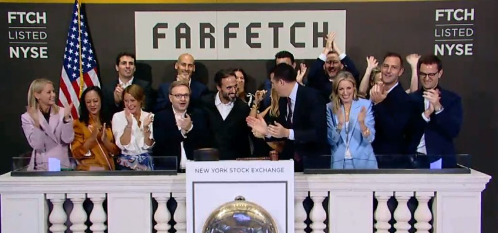 Farfetch dispara 35% na estreia em Nova Iorque
