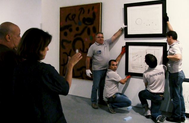 Fomos ver a montagem da exposição de Joan Miró no Palácio Nacional da Ajuda