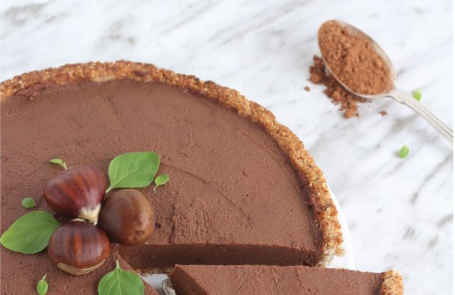 Receita de Tarte de Castanhas e Cacau, por Vânia Ribeiro