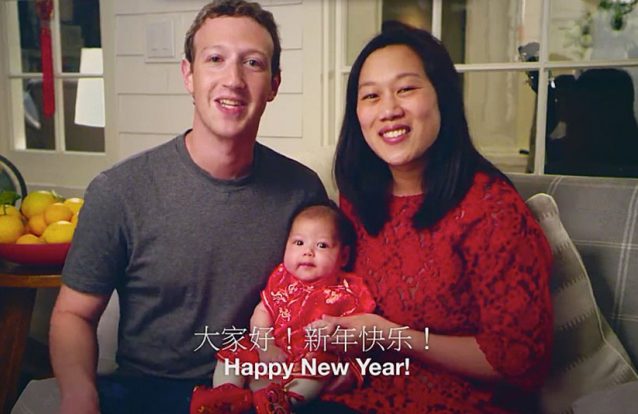 Zuckerberg deseja feliz ano novo chinês em mandarim com a filha Max ao colo