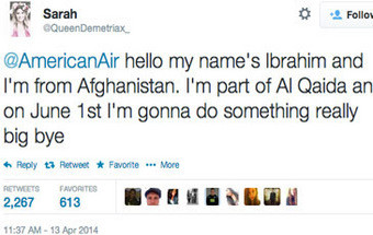 Adolescente detida depois de 'twittar' ameaça 'a brincar' contra American Airlines