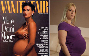 Grávida imita Demi Moore mas foto é apagada pelo Facebook