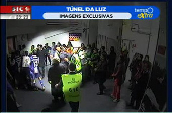Veja o vídeo com os incidentes no túnel do Estádio da Luz