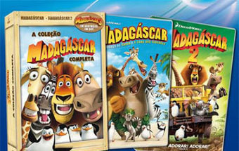 VISÃO com os 3 DVD de Madagáscar