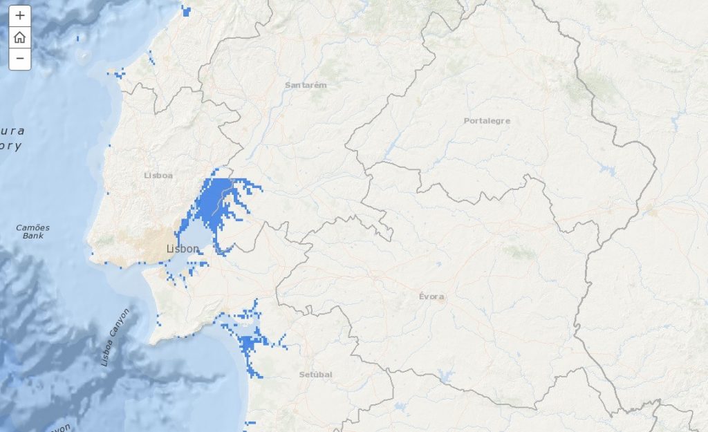 Mapa de Portugal aos olhos de um vírus