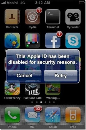 Esta é a mensagem que o hacker Sherif Hashim diz ter recebido quando tentou aceder à App Store com o seu iPhone desbloqueado. 