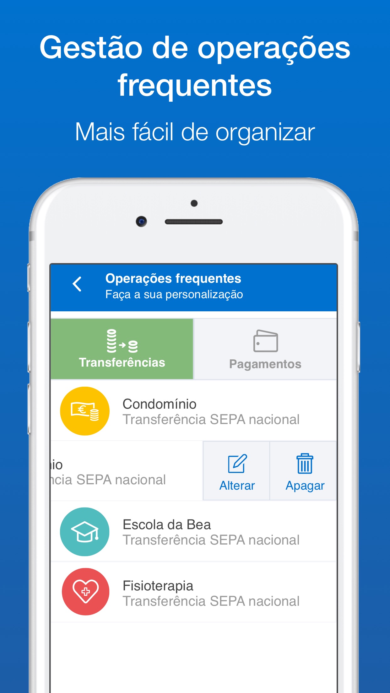 Visão A Caixa no telefone