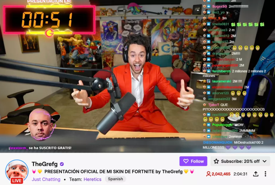 Streamer espanhol estabelece recorde de espectadores no Twitch