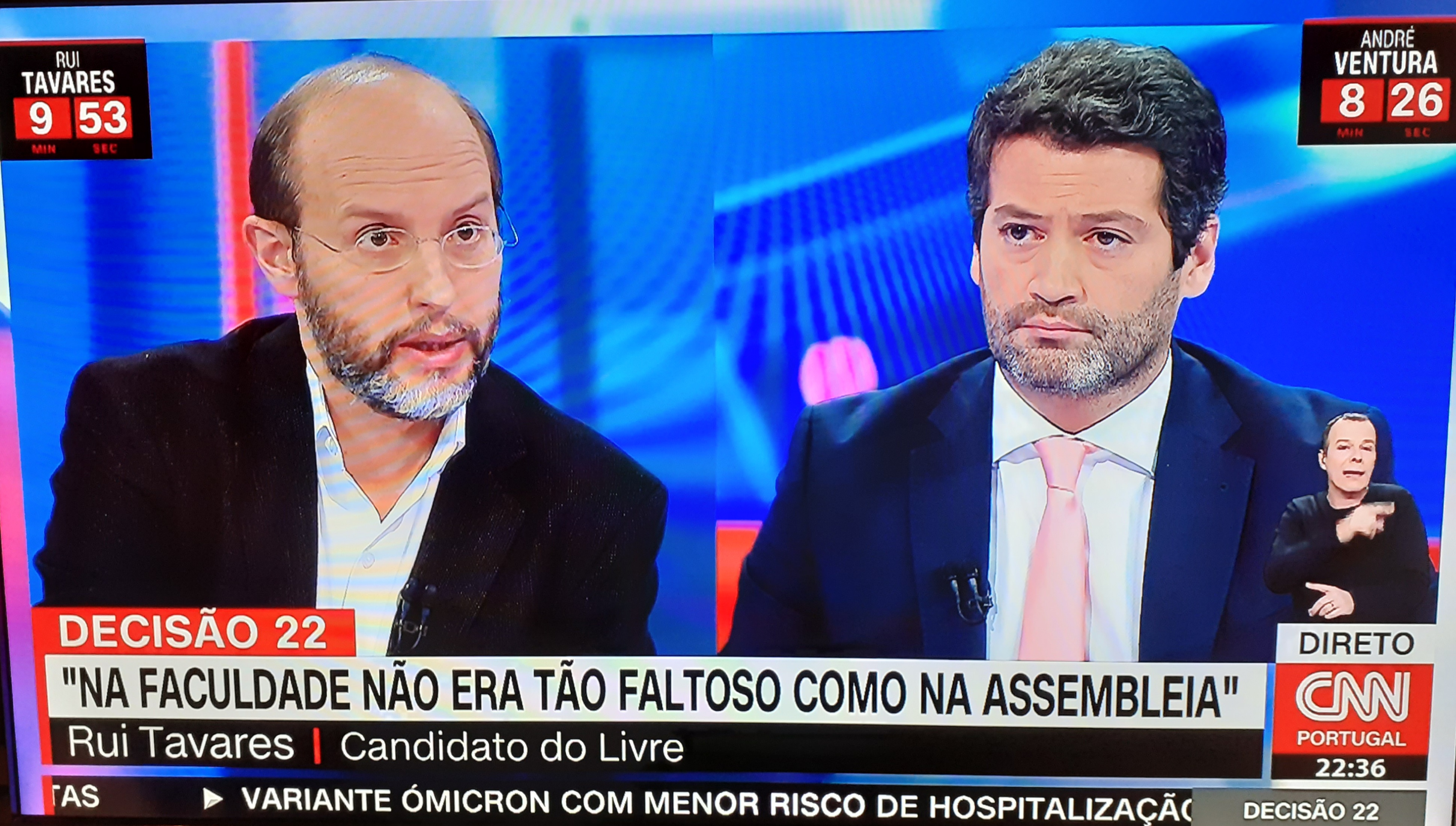 Vis o Debate Legislativas Rui Tavares acusa Andr Ventura de