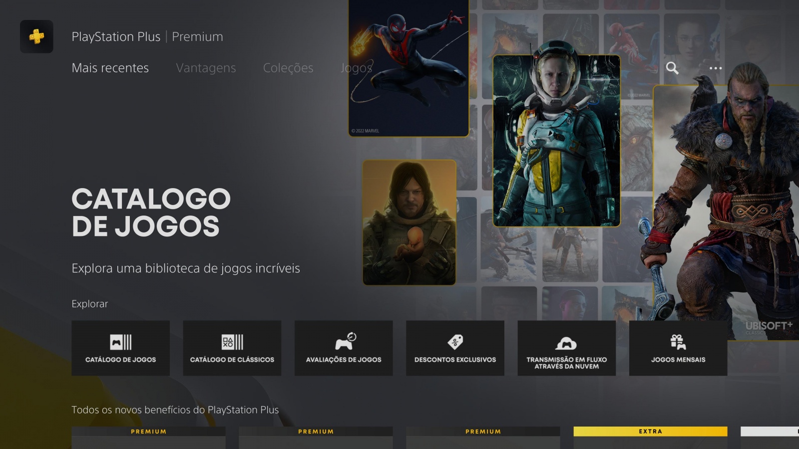 Todos os jogos do catálogo extra e premium da PlayStation Plus