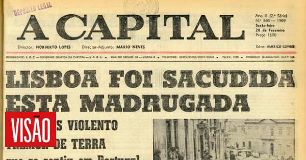 The 1969 earthquake in Lisbon was told by the front pages of the newspapers of the time