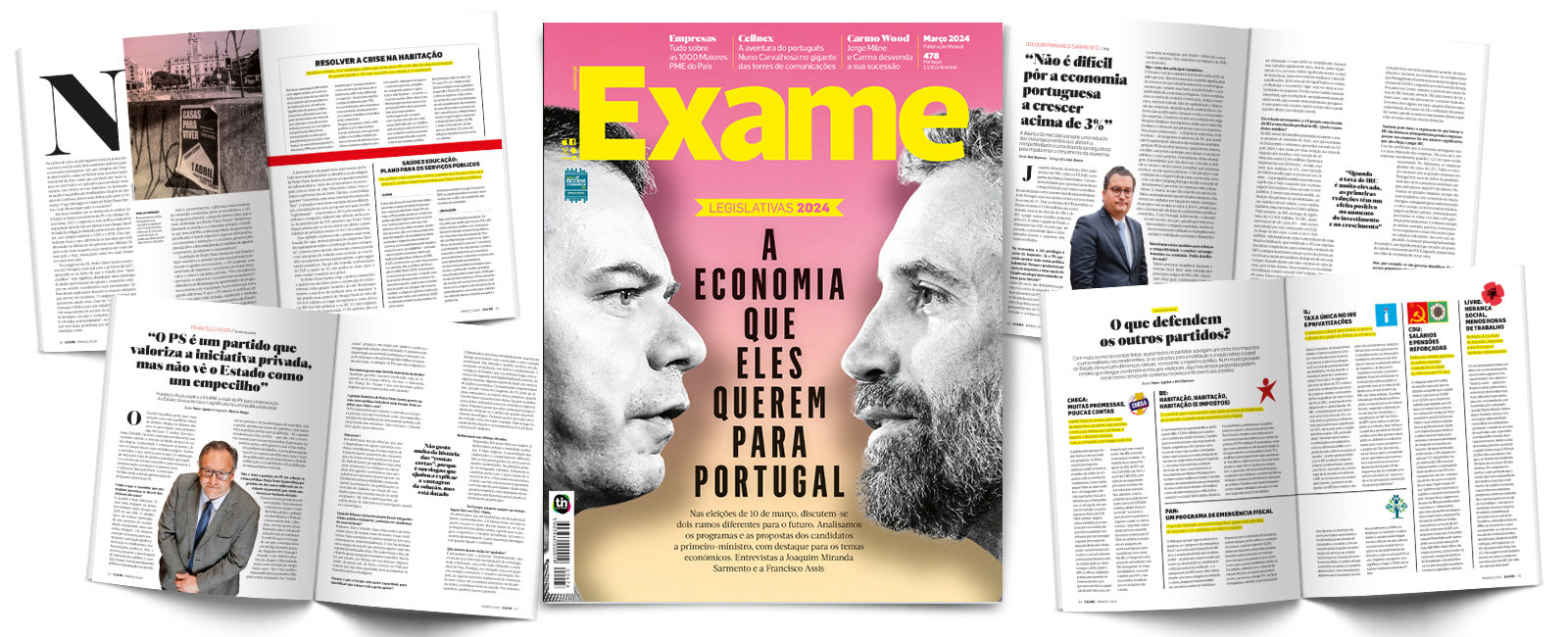 Exame  Exame de março: A economia que Pedro Nuno Santos e Luís Montenegro  querem para Portugal