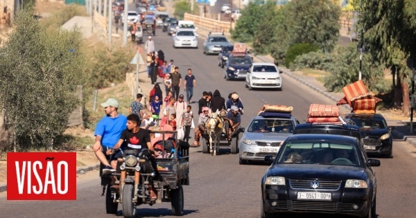 O grande êxodo que leva palestinianos do norte para o sul da Faixa de Gaza em imagens