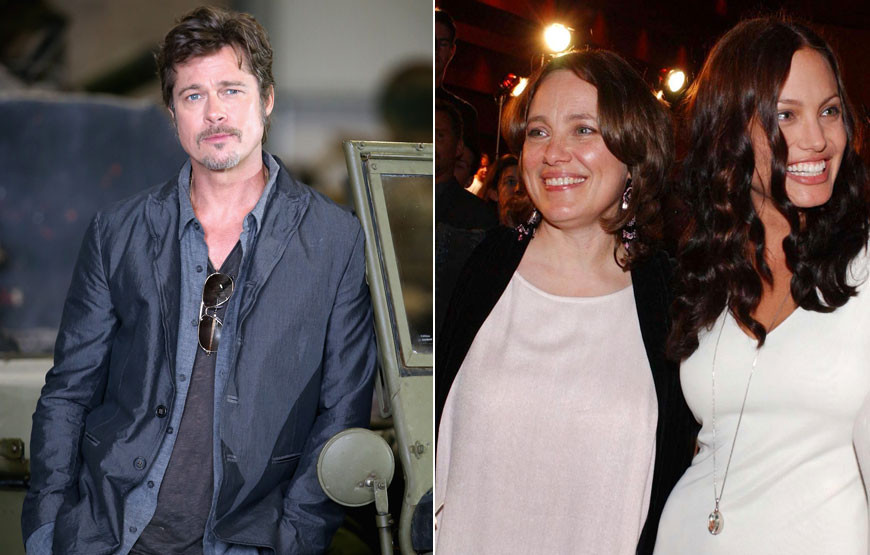 Brad Pitt, Marcheline Bertrand e Angelina Jolie.jpg