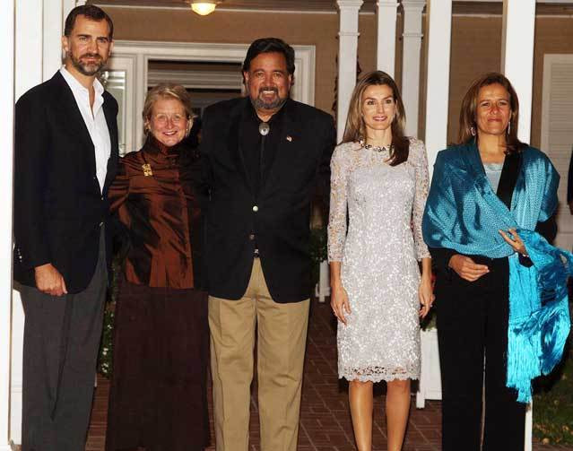 Príncipe Felipe, Barbara e Bill Richardson, princesa Letizia e Margarita Zavala
