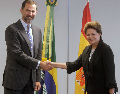 Felipe de Espanha e Dilma Roussef