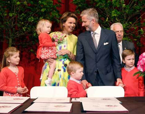 Príncipe Philippe da Bélgica com a família