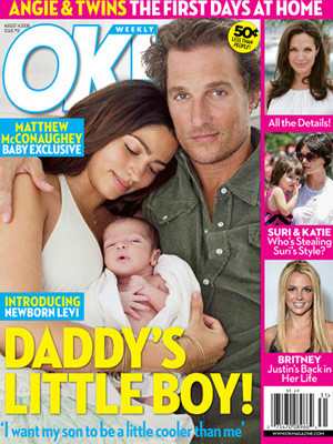 Filho de Matthew McConaughey na capa da revista OK